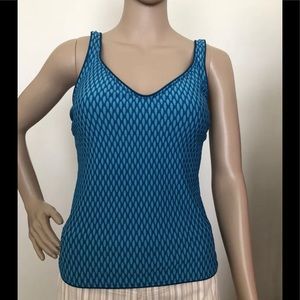 DNKY Swim Tankini Top Size 10 Womens With Light Padding